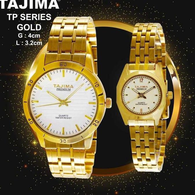 DB16 >> Jam Tangan Analog Tajima Gold Series Wanita Water Resistant Stainless Steel Original + Free 