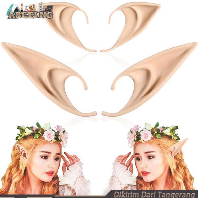 Telinga Elf 2Pcs Telinga Palsu Silikon Elf Ears Aksesoris Cosplay