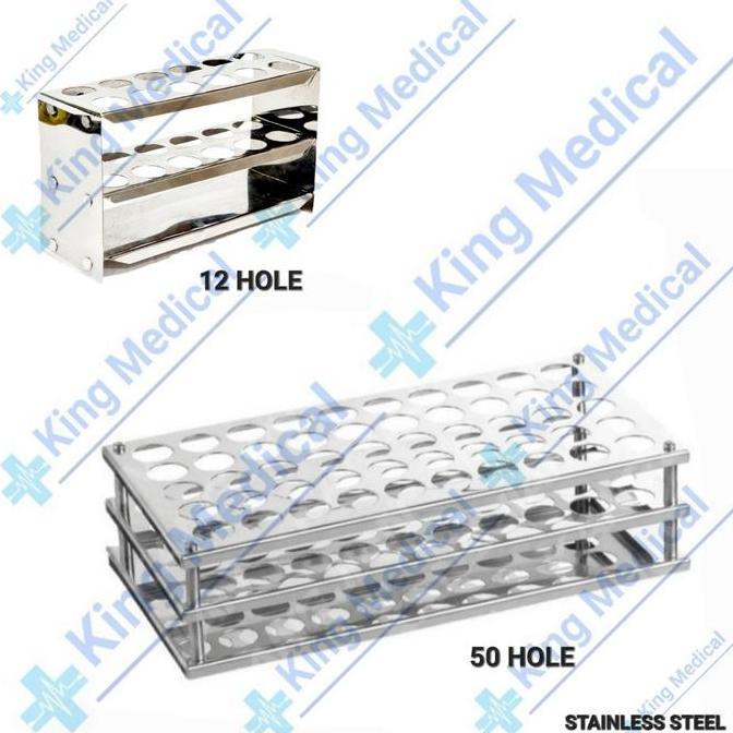 Rak Tabung Reaksi Stainless Steel (12 Lubang) Test Tube Rack Ss