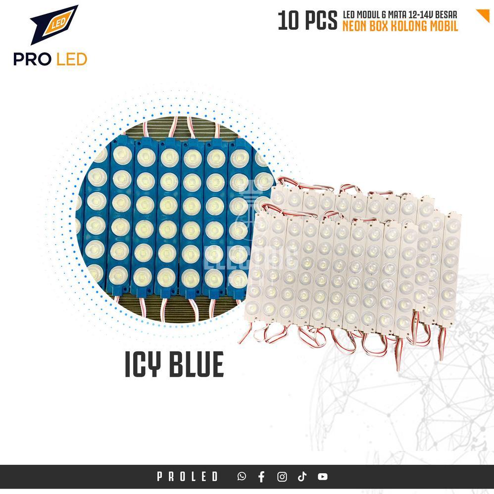 H-4 10 Pcs Lampu Led Modul 6 Mata Besar 12 - 24 Volt Led Kolong Mobil