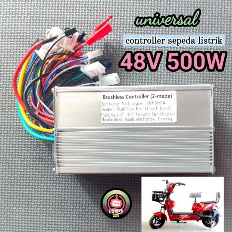 Cod Controller Sepeda Listrik Universal 48V 500W Kontroler Controler 48Volt 500Watt Modul Box Mesin 