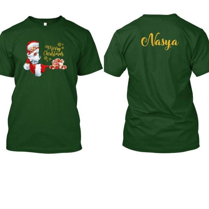 kaos natal couple FREE request design bahan katun import premium tebel adem dan sangat lembut / kaos