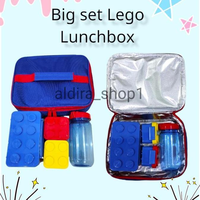 Terlaris Big Set Lego Lunchbox Biru Technoplast