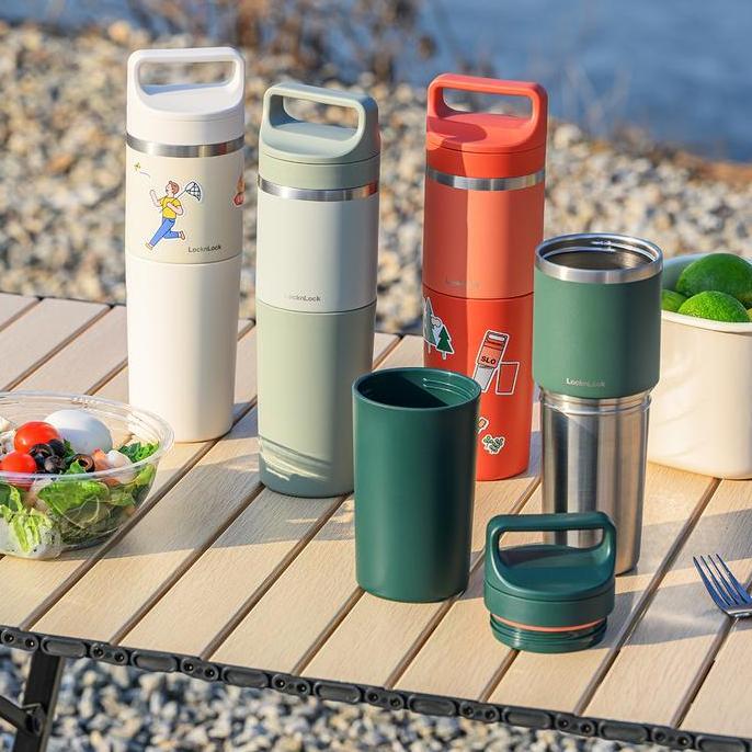 Terlaris Locknlock Lhc4332 Slo 2In1 With Tumbler 600Ml