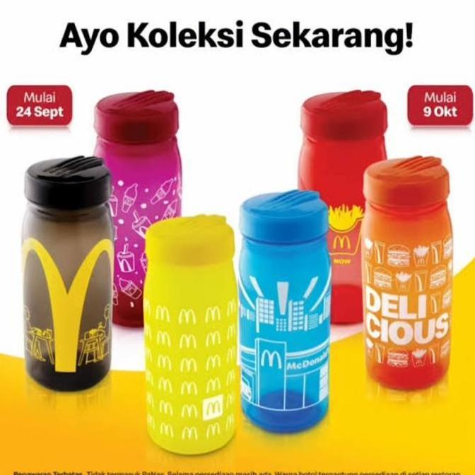 Terlaris Botol Minum Tumbler Mcd Mcdonald Colorful Bottle 500Ml New Original