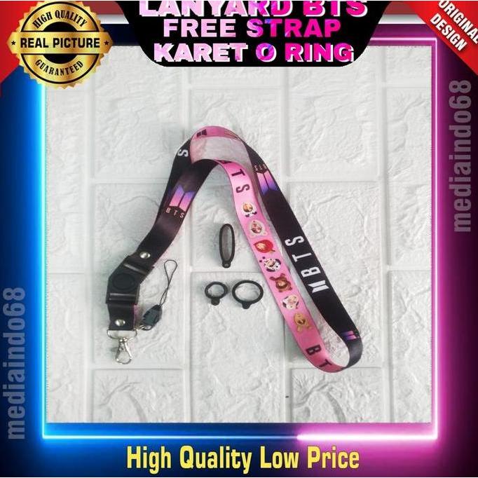 Lanyard / Tali Gantungan ID Card BTS  Free Strap Gantungan HP/Flashdisk
