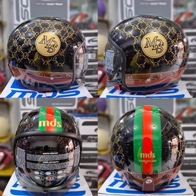 HELM MDS MAGNUM #1 BLACK MDS RETRO