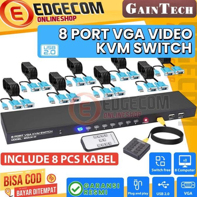 KVM VGA SWITCH USB 2.0 8 PORT FREE KABEL KVM 8PCS ORIGINAL DAN TERPERCAYA