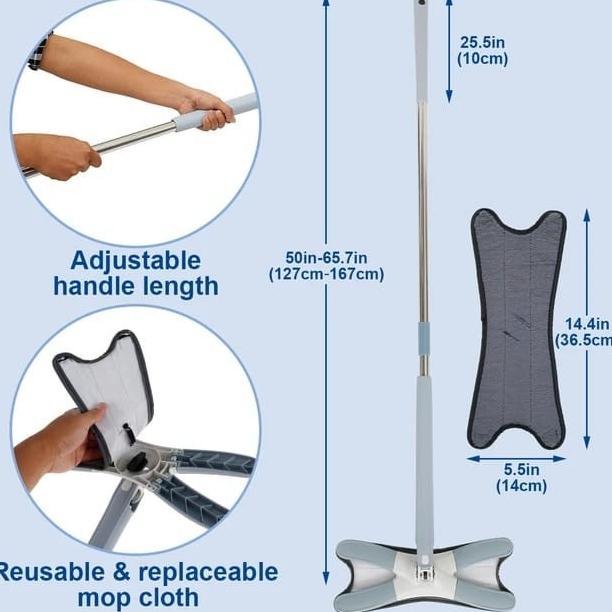 L104 Alat Pel Lantai Putar 360 derajat Tanpa Peras Pel Lantai