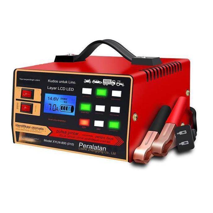 Charger Aki Portable 12V24V 800A Motor Mobil Smart Battery Charger Aki Motor Dan Mobil Vrtec Digitai