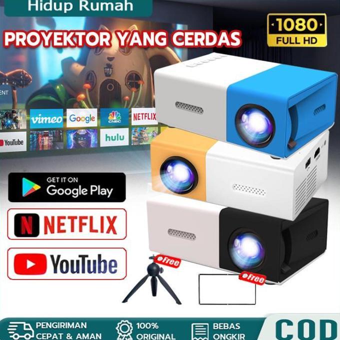 Proyektor Mini Proyektor Mini Portable Hp Home Theater Android Yg300 Hdmi 5 Tahun Garansi