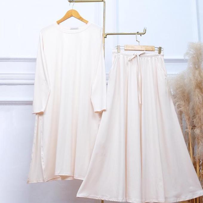 Promo Oneset Tunik Rok Rayon Jumbo Adem - JV Hasanah Set Tunik Rok Rayon COD