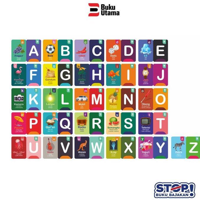 Flash Card Edukasi Anak Mengenal Huruf 26 Kartu