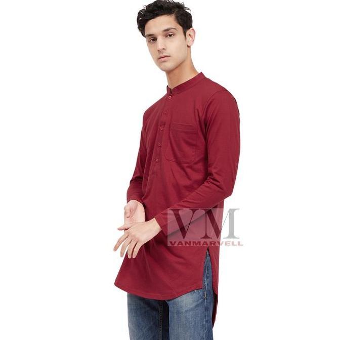 Promo VM Gamis Merah Maroon Gamis Jumbo Gamis Pria Baju Koko Polos COD