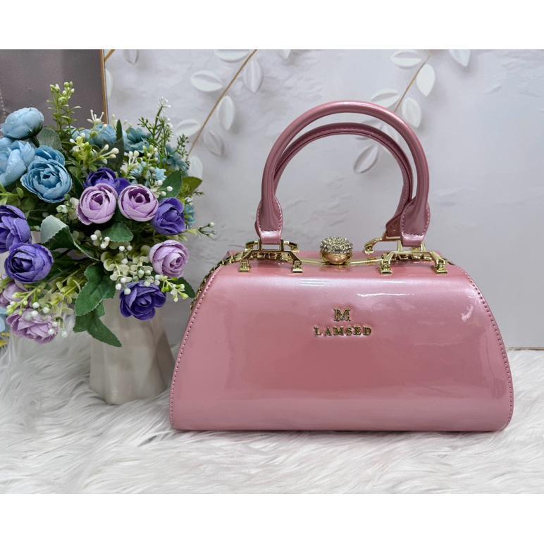 Summerbags Tas Pesta Wanita Handbag Behel Mewah Aksen Kristal Glossy SL-3452