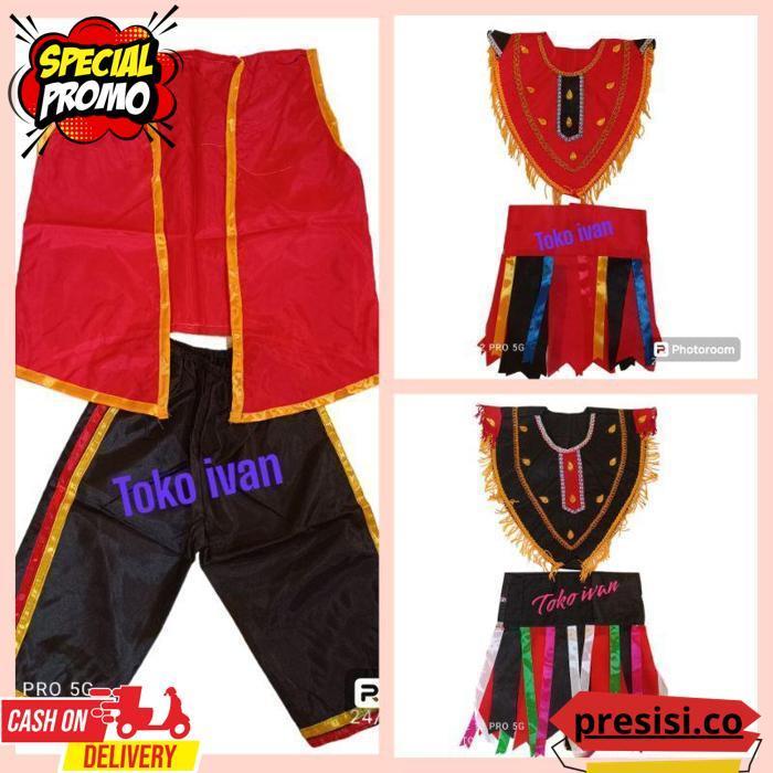 [Drs] Kostum Kesenian Topeng Ireng / Baju Dayakan / Baju Kesenian Jaran Kepang Set1
