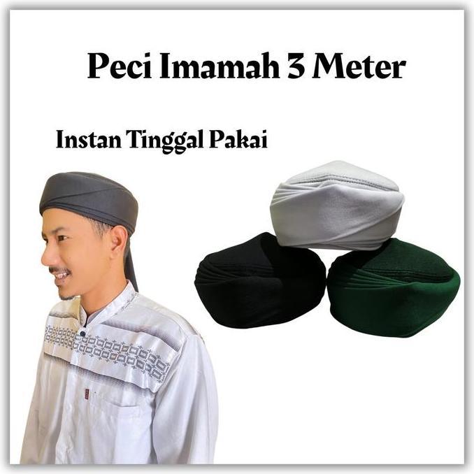 Promo Peci imamah  3 meter peci imamah pria dewasa peci imamah anak laki laki peci imamah permanen p