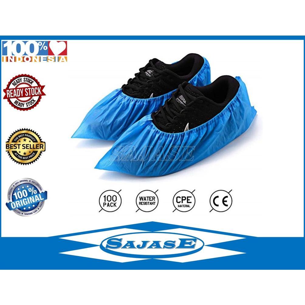 READY Shoes Cover Disposable Bahan Plastik CPE Tebal Cover Shoes Plastik CPE Harga Per Pack Isi 100 