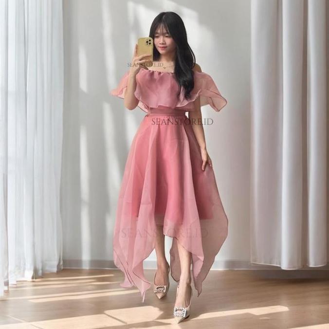 Organza Layered Ovellina Party Women Dress | Gaun Bridemaids | Acara Natal Promnight Kondangan Birth