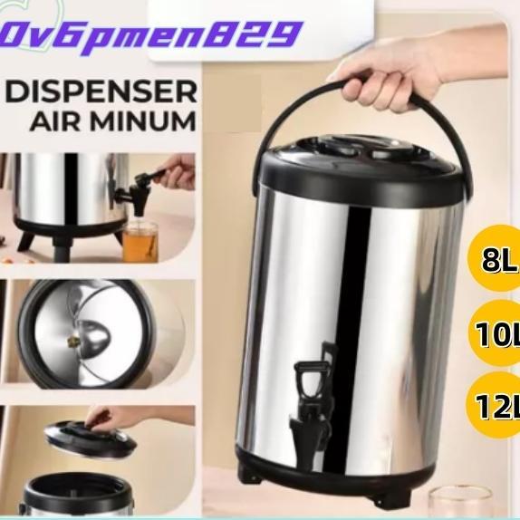 CHARBIG Termos Air Milk Tea Bucket Water 8 10 12 Liter/Drink Jar Termos Stainless