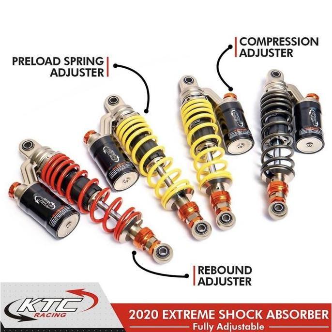 BEBAS ONGKIR - Shock ktc extreme bebek ukuran 320mm tabung klik fungsi merah