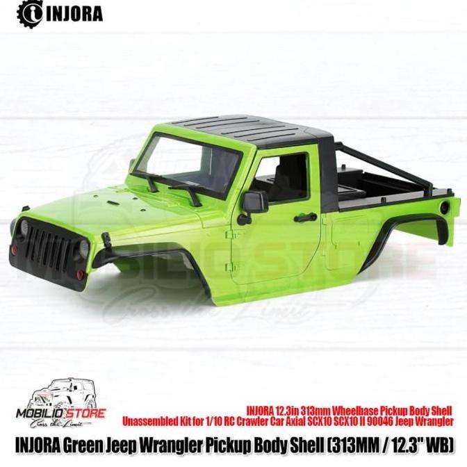Injora Jeep Wrangler Pickup Body Shell 313 mm Wheelbase