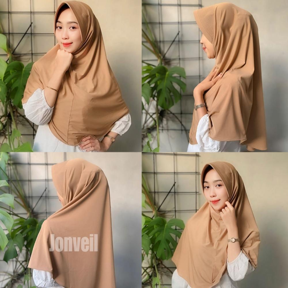 Hijab Bergo Pet Tebal/Bergo Jersey Pet Lebar Ukuran XL/Hijab Bergo Menutup Dada/Bergo Pet Besar