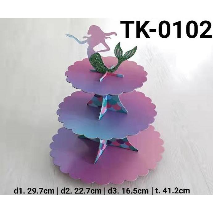 TK-0102 Cupcake stand cupcake tier dessert table mermaid putri duyung