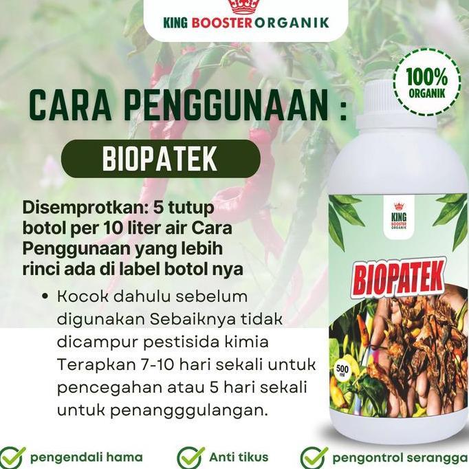 BIOPATEK 500ML Obat Bercak Daun dan Busuk Buah, Busuk akar dan Batang, Fungisida Hayati Obat Hama Pe