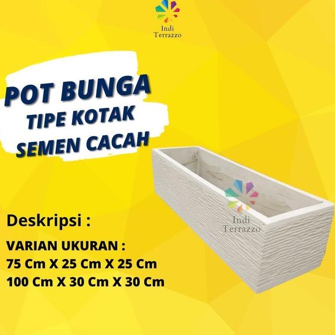 Terlaris Indi Terazzo Pot Panjang Teraso Putih Cacah Termurah Bahan Semen