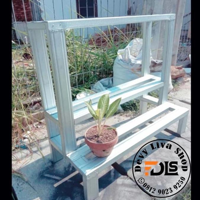 Terlaris Rak Pot Bunga Baja Ringan Susun 3 Ukuran 1 M