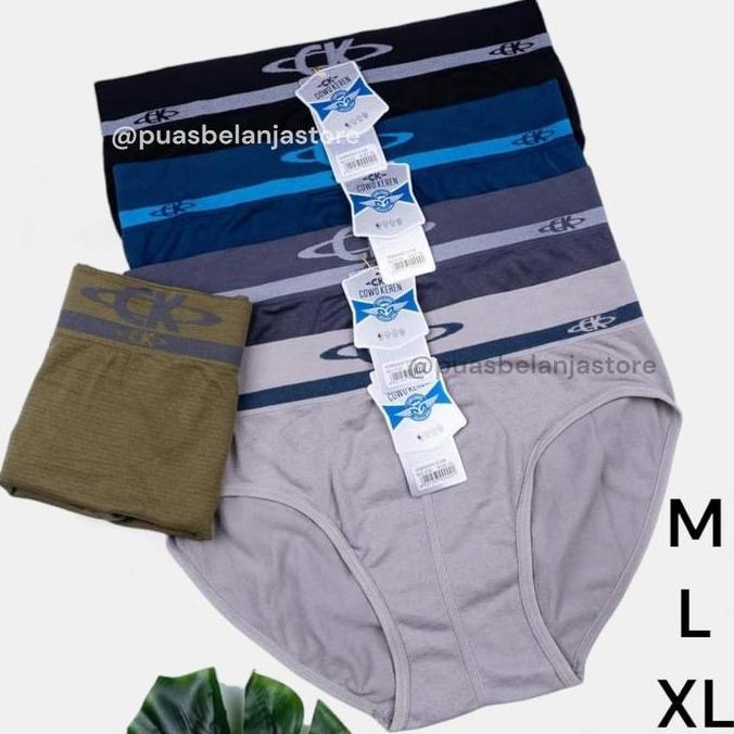 DA15 - 3pcs CD CK Celana Dalam Pria Cowok Keren CD Pria Bahan Rajut