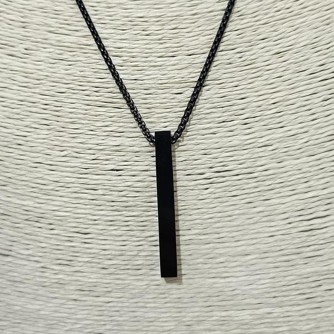 DV80 - Kalung  Liontin Balok Titanium  Laki-laki