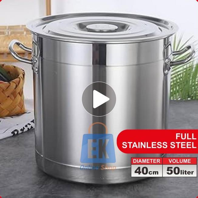 Panci Stainless 40Cm 50L Kimitsu Dandang Stainless Steel Panci Stainless Steel Tebal Panci Dandang S