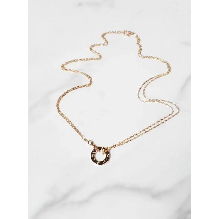 [18K emas asli/100% ORI]Cartier LOVE Series Diamond Women's kalung/ Rose Gold kalung/  yellow Gold  