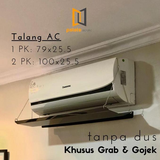 Sale Akrilik Penahan Hembusan Ac 2Pk / Akrilik Talang Ac 2Pk / Warna Hitam