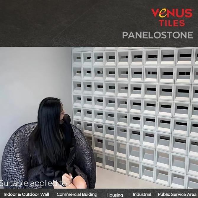 WALL PU STONE DECORATIVE COMPONENTS 120 X 60 CM BY VENUS TILES - DEKORASI RUANGAN MOTIF ROSTER ORIGI