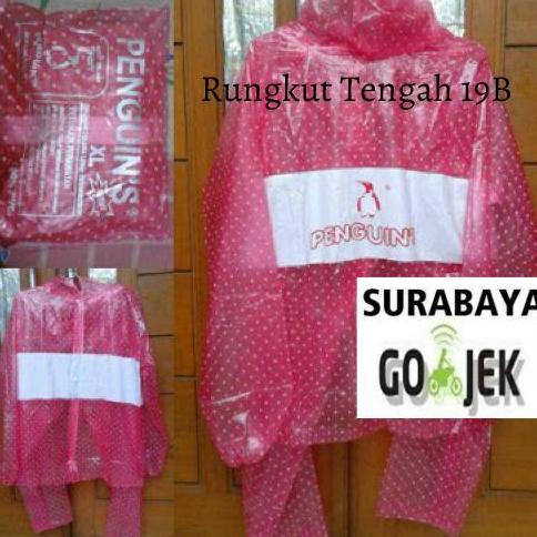 TERMURAH - jas hujan Pinguin polkadot setelanan celana