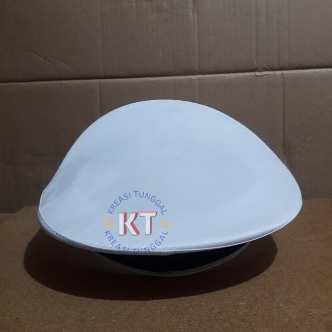 DF46 >> pet cowok polos putih kain/topi pet pria pelayaran polos