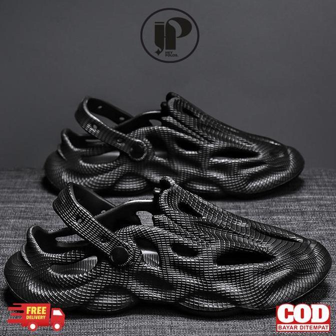 DB118 >> Sandal Pria Hitam Sepatu Karet Pria Dewasa Casual Sandal Clogs Pria Sandal Pria Nyaman