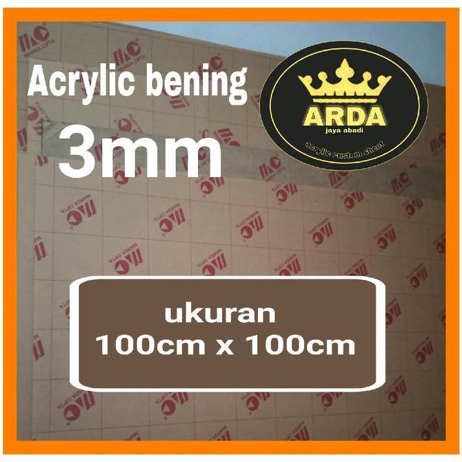 Akrilik 3mm bening 100 x 100 lembaran / Akrilik bening 3mm  marga cipta /acrylic clear ready stok / 