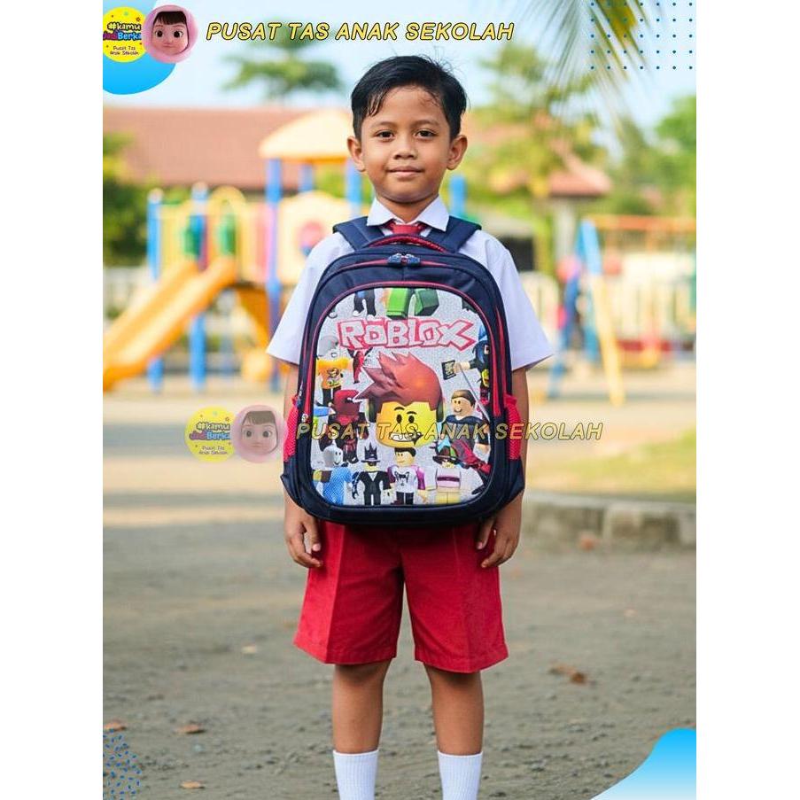 DS283 >> PTAS Tas Anak Laki Laki SD Roblox Tas Sekolah Anak Anak Tas Viral Tas Terbaru Jaman Sekaran