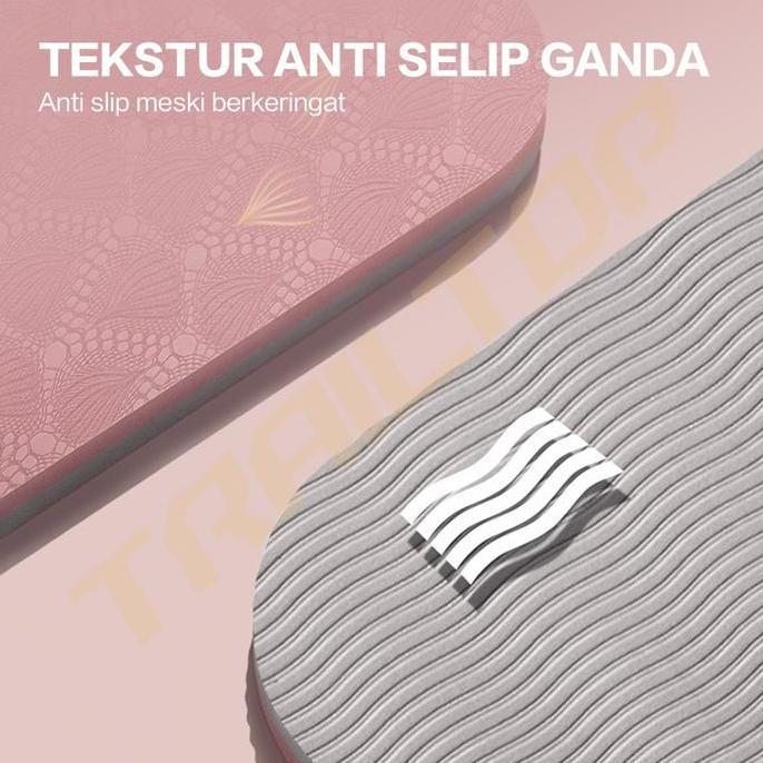 Matras Yoga Premium TPE Yoga Mat Anti Slip Matras Olahraga Tebal 6/8 mm [terbaik]
