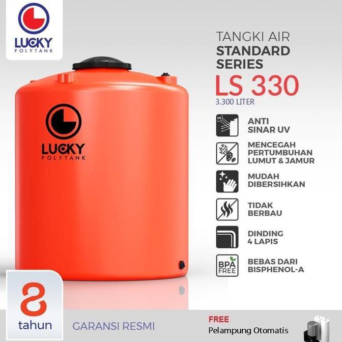 TANGKI AIR / TANDON / TOREN LUCKY POLYTANK 3000 LITER ORIGINAL DAN TERPERCAYA
