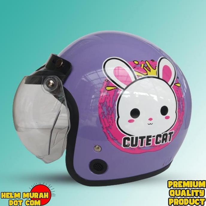 DY73 >> HELM BOGO DEWASA MOTIF KARAKTER FULL LEHER / HELM HIJAB SNI MOTIF WANITA COD