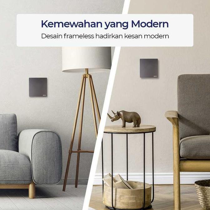 SAMRUAY Saklar Lampu Rumah OWEISEN Frameless Luxury Panel 2 Arah 1 2 3 Tombol