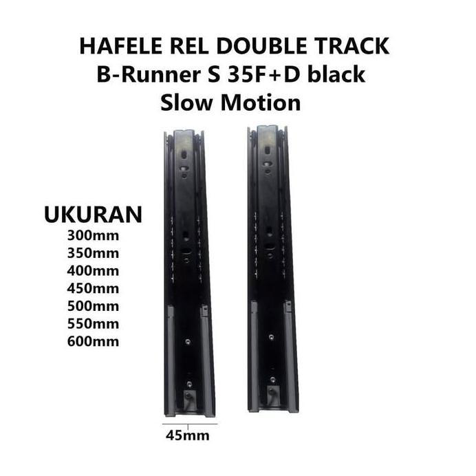 Ready stock REL LACI DOUBLE TRACK 30CM / HAFELE REL LACI BB SLOW MOTION 432.24.381