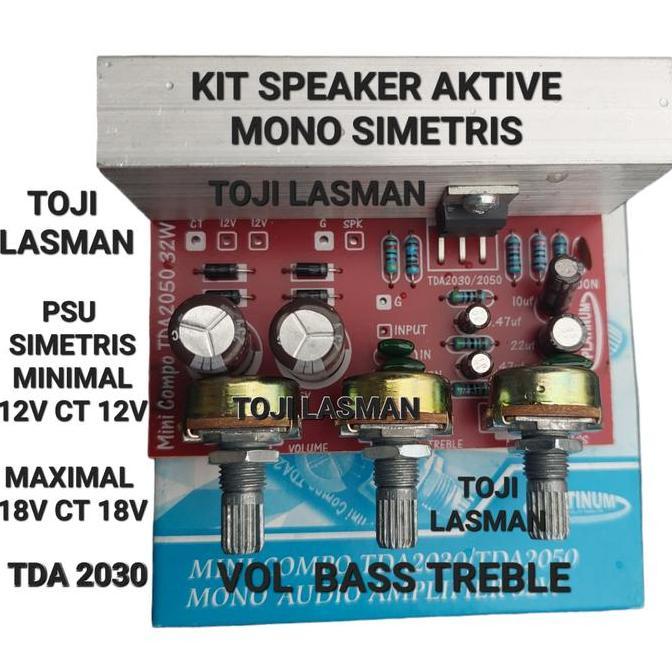 DE17 - kit pcb speaker aktif tda 2030 tda2030 mono platinum