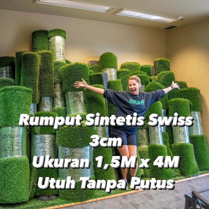 Rumput sintetis swiss 3cm 1,5 meter x 4 meter /rumout sintetis murah /rumput sintetis indoor /rumput