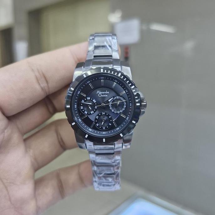 ALEXANDRE CHRISTIE AC6141 AC 6141 BLACK GREY JAM TANGAN WANITA ORIGINAL
